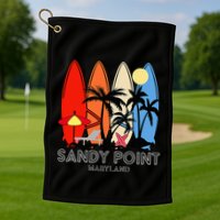 Maryland Sandy Point Retro Surfer Golf Towel