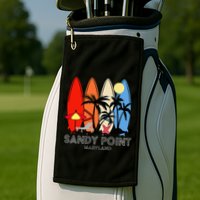 Maryland Sandy Point Retro Surfer Golf Towel