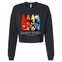 Maryland Sandy Point Retro Surfer Cropped Pullover Crew