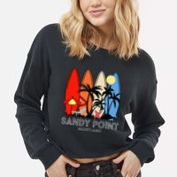 Maryland Sandy Point Retro Surfer Cropped Pullover Crew
