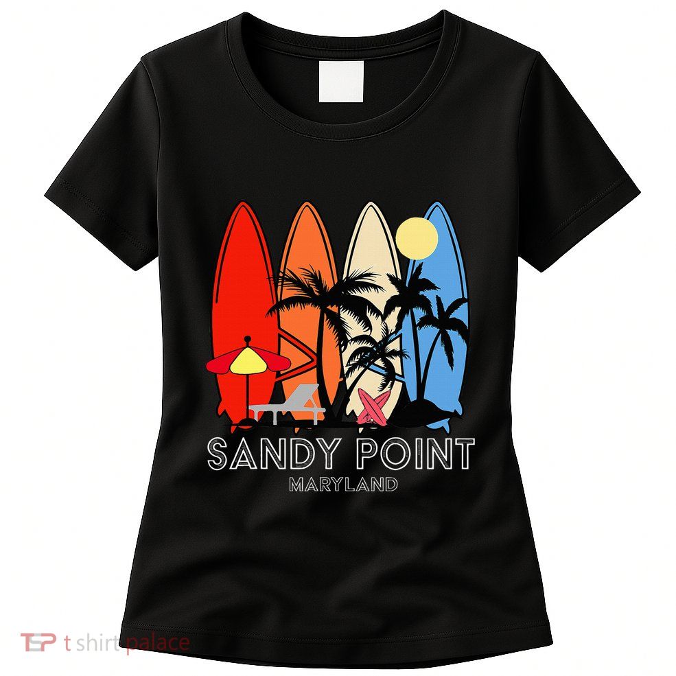 Maryland Sandy Point Retro Surfer Womens T-Shirt