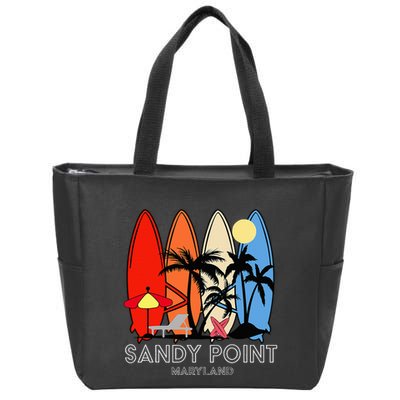 Maryland Sandy Point Retro Surfer Zip Tote Bag