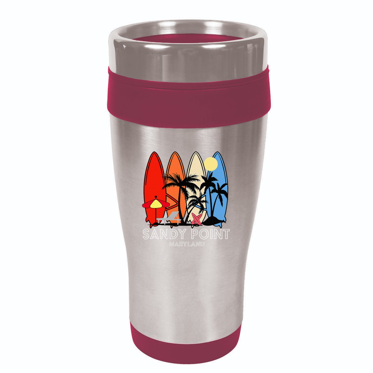 Maryland Sandy Point Retro Surfer 16oz Travel Tumbler