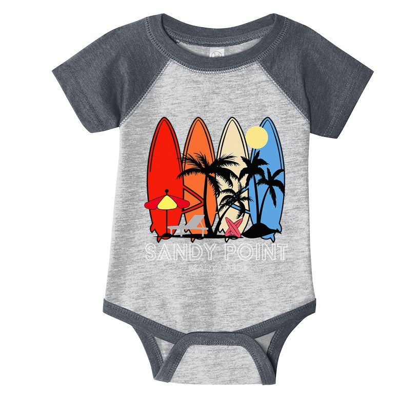 Maryland Sandy Point Retro Surfer Infant Baby Jersey Bodysuit