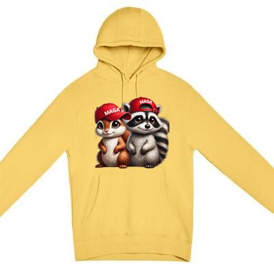 Maga Star Peanut The Squirrel & Fred The Raccoon Premium Pullover Hoodie