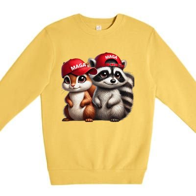 Maga Star Peanut The Squirrel & Fred The Raccoon Premium Crewneck Sweatshirt