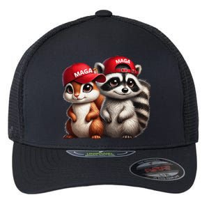 Maga Star Peanut The Squirrel & Fred The Raccoon Flexfit Unipanel Trucker Cap