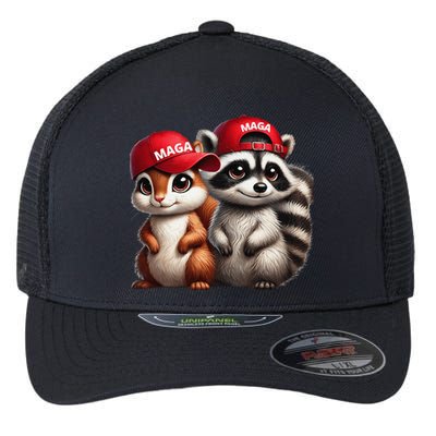 Maga Star Peanut The Squirrel & Fred The Raccoon Flexfit Unipanel Trucker Cap