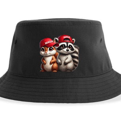 Maga Star Peanut The Squirrel & Fred The Raccoon Sustainable Bucket Hat