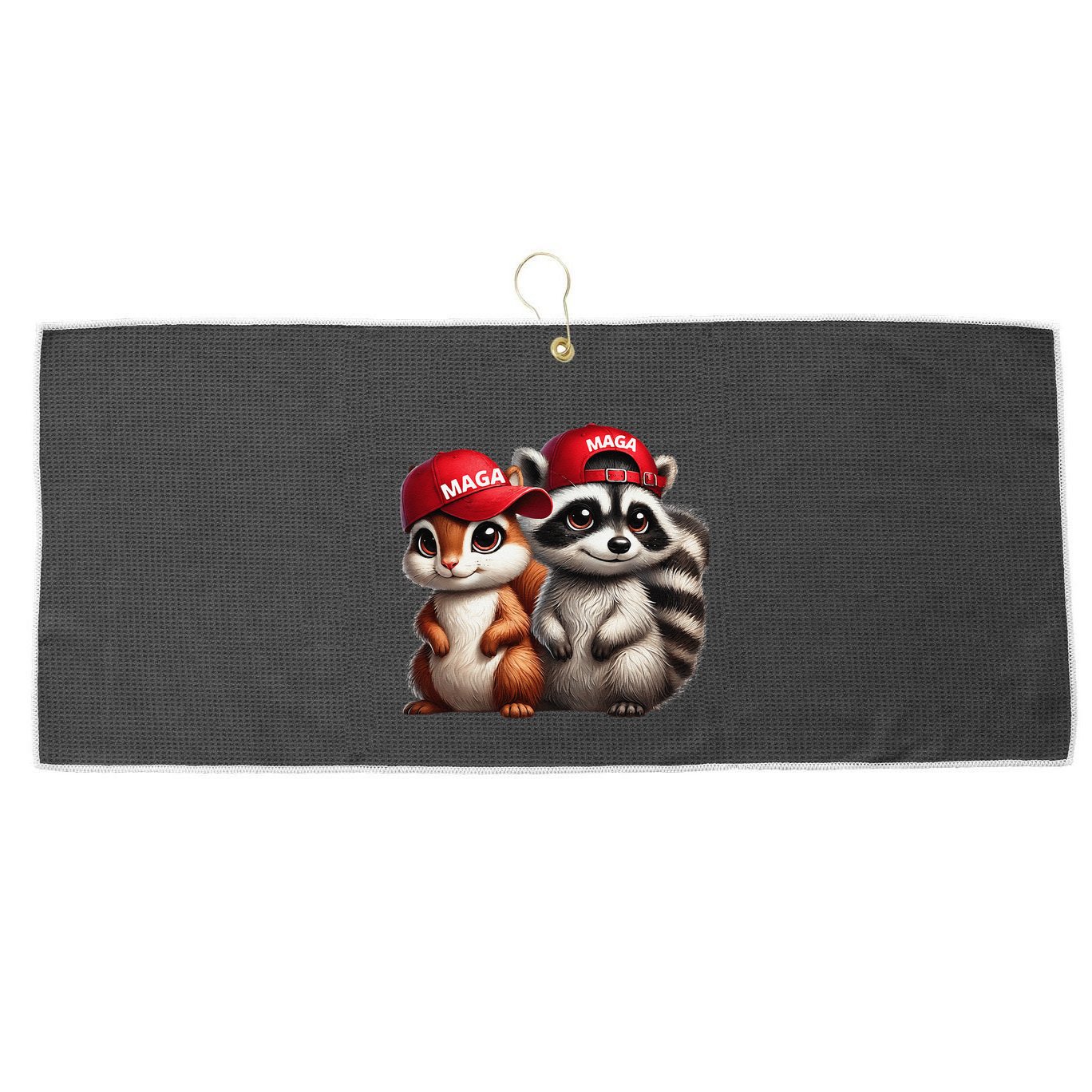 Maga Star Peanut The Squirrel & Fred The Raccoon Large Microfiber Waffle Golf Towel