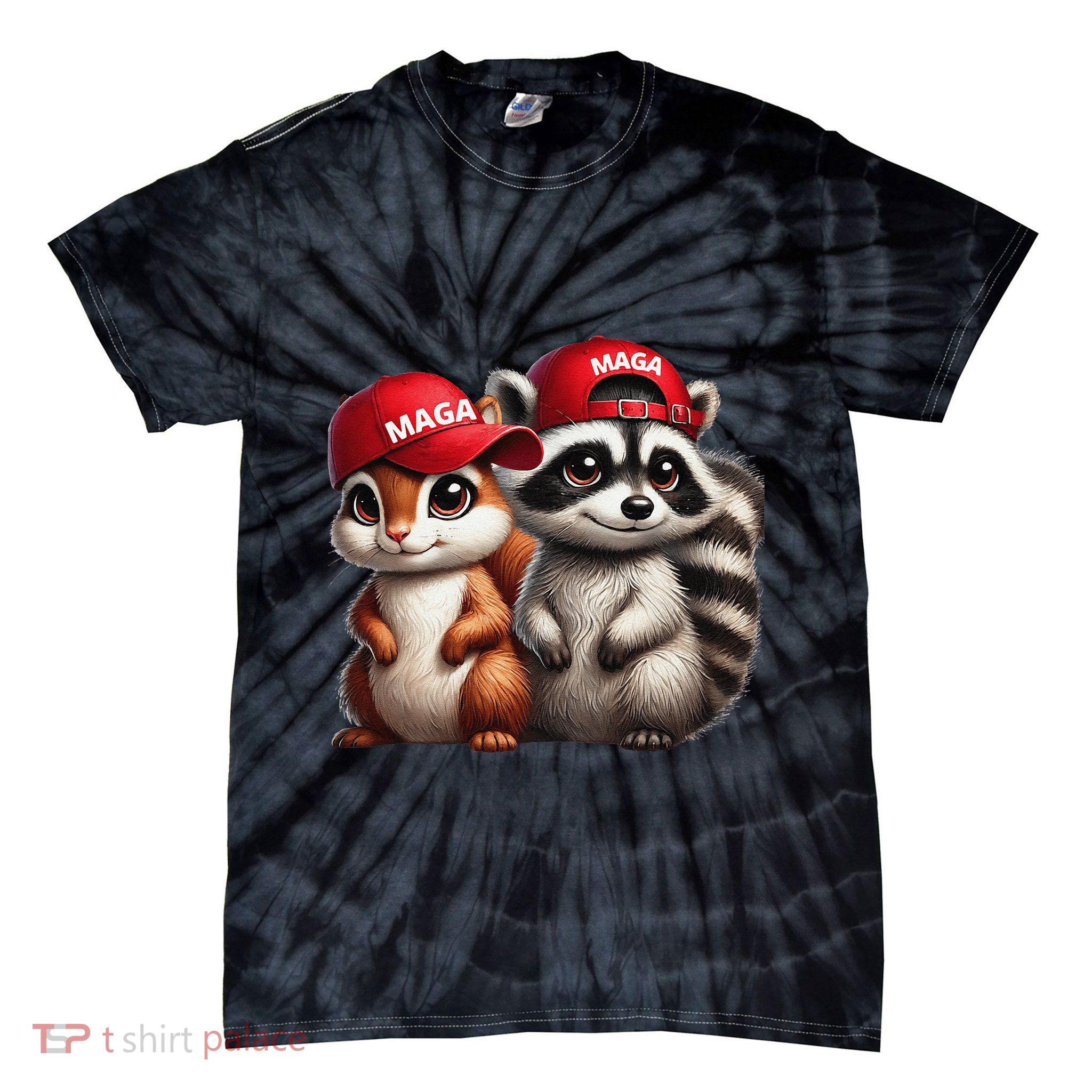 Maga Star Peanut The Squirrel & Fred The Raccoon Tie-Dye T-Shirt