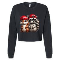 Maga Star Peanut The Squirrel & Fred The Raccoon Cropped Pullover Crew
