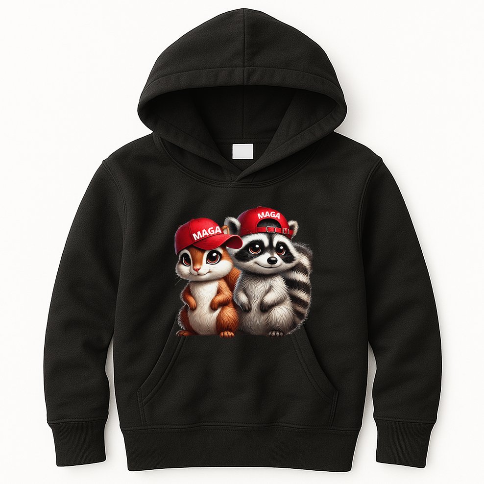 Maga Star Peanut The Squirrel & Fred The Raccoon Kids Hoodie