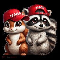 Maga Star Peanut The Squirrel & Fred The Raccoon Short Acrylic Beanie