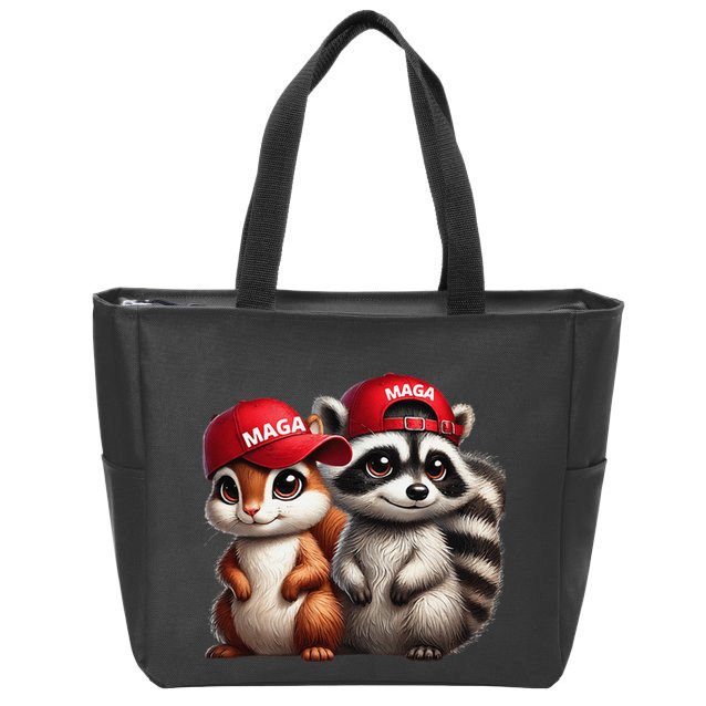 Maga Star Peanut The Squirrel & Fred The Raccoon Zip Tote Bag