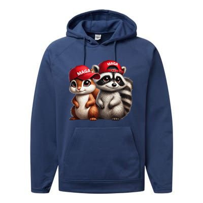 Maga Star Peanut The Squirrel & Fred The Raccoon Performance Fleece Hoodie