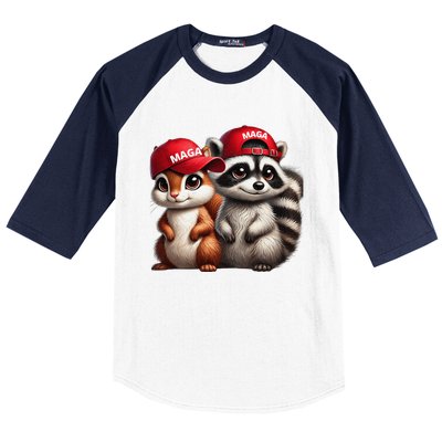 Maga Star Peanut The Squirrel & Fred The Raccoon Baseball Sleeve Shirt