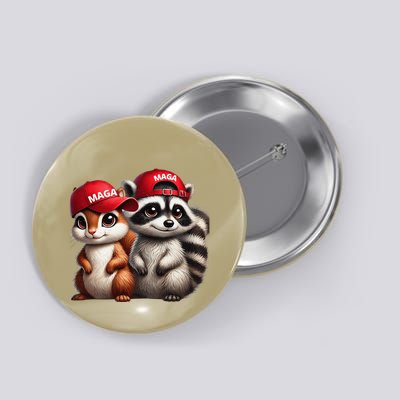 Maga Star Peanut The Squirrel & Fred The Raccoon Button