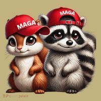 Maga Star Peanut The Squirrel & Fred The Raccoon Magnet