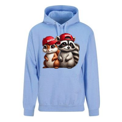 Maga Star Peanut The Squirrel & Fred The Raccoon Unisex Surf Hoodie