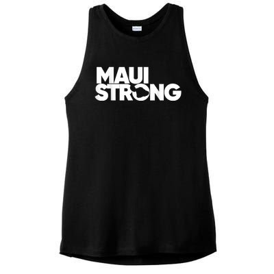 Maui Strong Pay For Maui We Stay With Hawaii Ladies PosiCharge Tri-Blend Wicking Tank