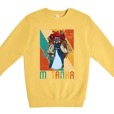 Motanka Salvic Paganism Tourist Magical Souvenir Flower Doll Funny Gift Premium Crewneck Sweatshirt