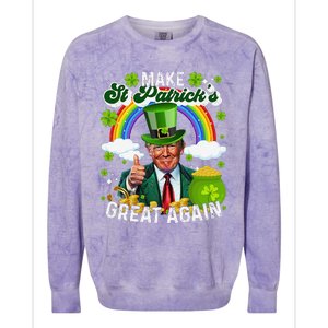 Make St Patricks Day Great Again Funny Trump Colorblast Crewneck Sweatshirt