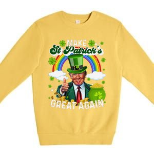 Make St Patricks Day Great Again Funny Trump Premium Crewneck Sweatshirt