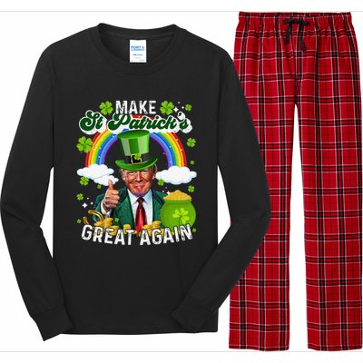 Make St Patricks Day Great Again Funny Trump Long Sleeve Pajama Set