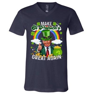 Make St Patricks Day Great Again Funny Trump V-Neck T-Shirt