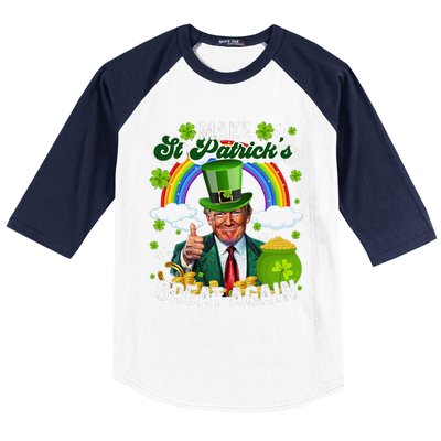 Make St Patricks Day Great Again Funny Trump Baseball Sleeve Shirt