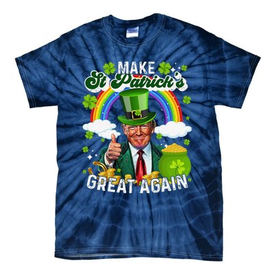 Make St Patricks Day Great Again Funny Trump Tie-Dye T-Shirt