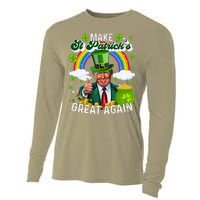 Make St Patricks Day Great Again Funny Trump Cooling Performance Long Sleeve Crew