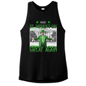 Make St PatrickS Day Great Again Trump Shamrock Irish Funny Ladies PosiCharge Tri-Blend Wicking Tank