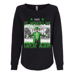 Make St PatrickS Day Great Again Trump Shamrock Irish Funny Womens California Wash Sweatshirt