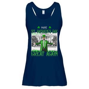 Make St PatrickS Day Great Again Trump Shamrock Irish Funny Ladies Essential Flowy Tank