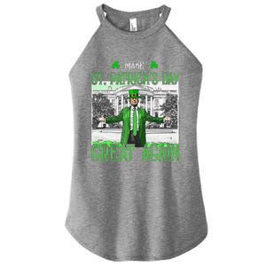 Make St PatrickS Day Great Again Trump Shamrock Irish Funny Women's Perfect Tri Rocker Tank