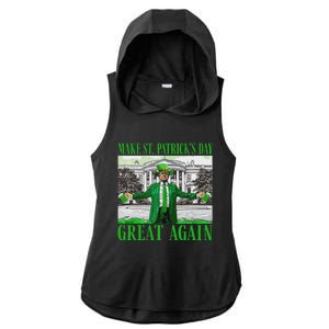 Make St PatrickS Day Great Again Trump Shamrock Irish Funny Ladies PosiCharge Tri-Blend Wicking Draft Hoodie Tank