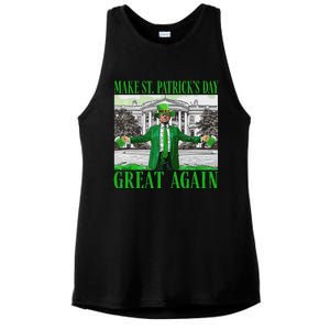 Make St PatrickS Day Great Again Trump Shamrock Irish Funny Ladies PosiCharge Tri-Blend Wicking Tank