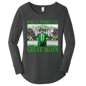 Make St PatrickS Day Great Again Trump Shamrock Irish Funny Women's Perfect Tri Tunic Long Sleeve Shirt