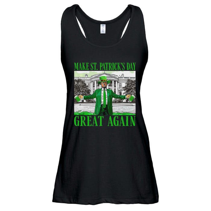 Make St PatrickS Day Great Again Trump Shamrock Irish Funny Ladies Essential Flowy Tank