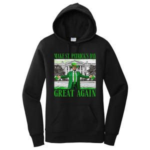 Make St PatrickS Day Great Again Trump Shamrock Irish Funny Women's Pullover Hoodie