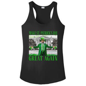 Make St PatrickS Day Great Again Trump Shamrock Irish Funny Ladies PosiCharge Competitor Racerback Tank