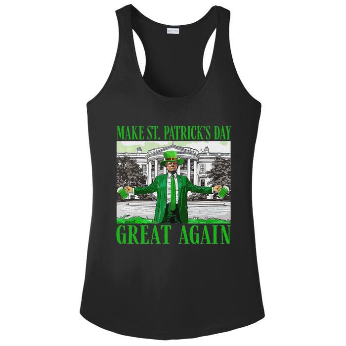 Make St PatrickS Day Great Again Trump Shamrock Irish Funny Ladies PosiCharge Competitor Racerback Tank