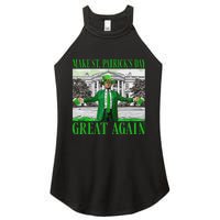 Make St PatrickS Day Great Again Trump Shamrock Irish Funny Women's Perfect Tri Rocker Tank