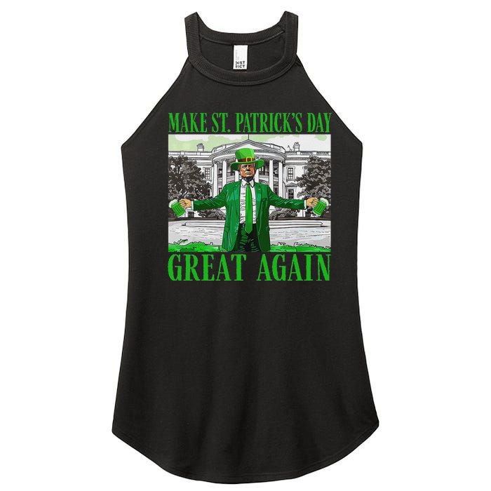 Make St PatrickS Day Great Again Trump Shamrock Irish Funny Women's Perfect Tri Rocker Tank