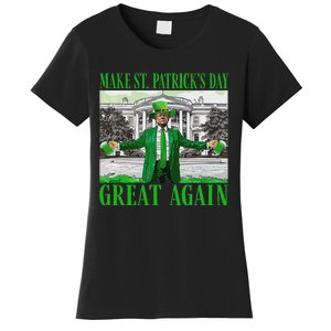 Make St PatrickS Day Great Again Trump Shamrock Irish Funny Women's T-Shirt