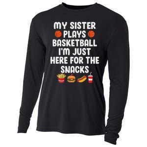 My Sister Plays Basketball Sister Of A Basketball Player Cooling Performance Long Sleeve Crew