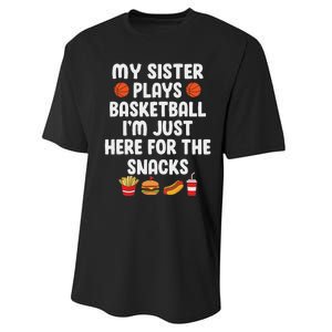 My Sister Plays Basketball Sister Of A Basketball Player Performance Sprint T-Shirt