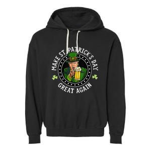 Make St Patricks Day Great Again Funny Trump Republican 2024 Garment-Dyed Fleece Hoodie